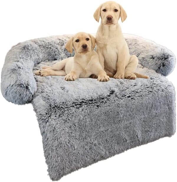 Calming Dog Bed Fluffy Plush Dog