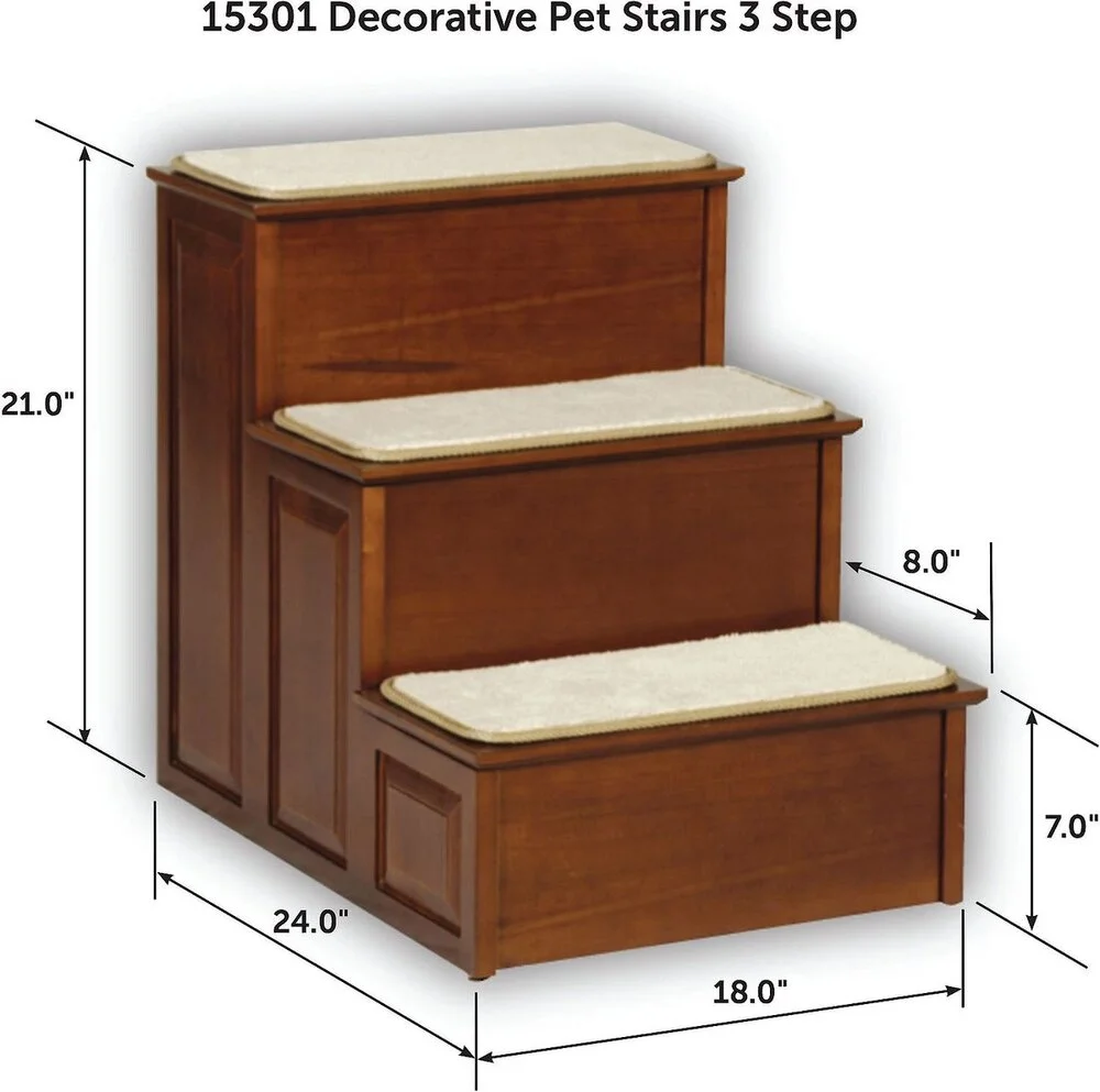 size of PetSafe CozyUp Wooden Cat & Dog Stairs