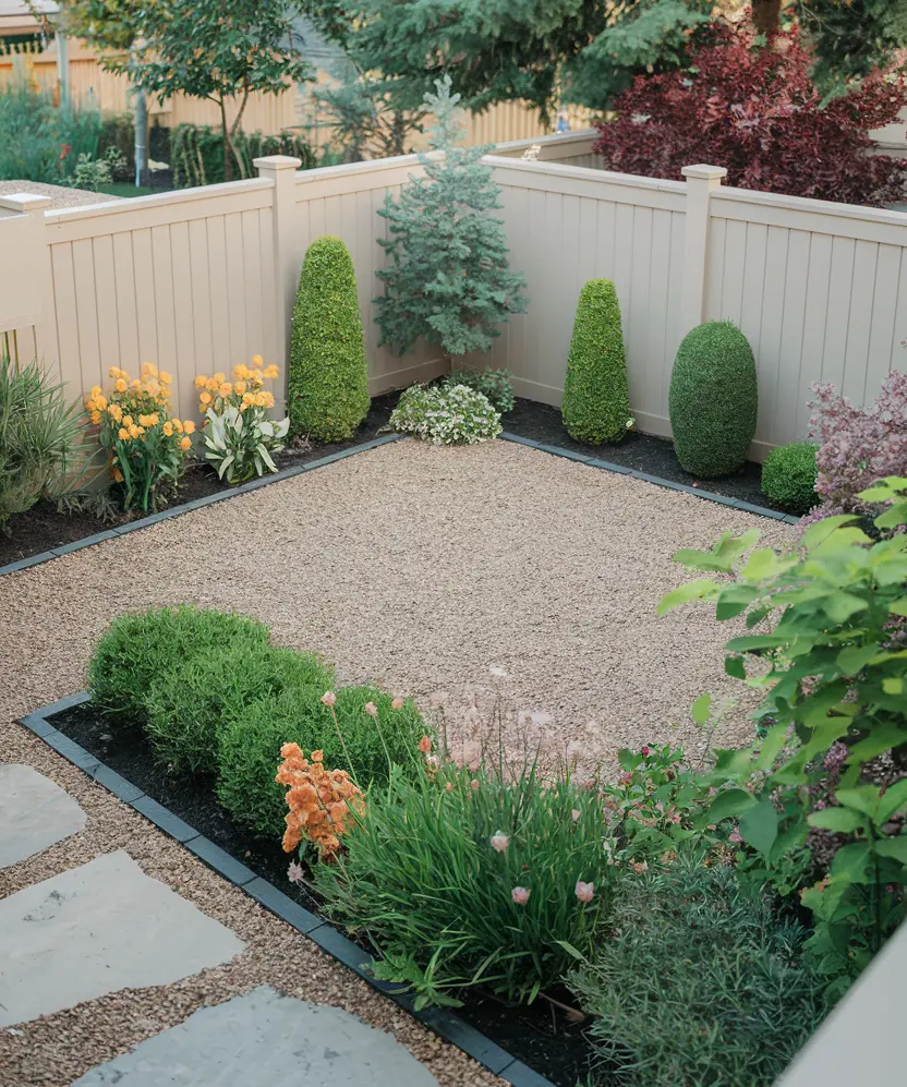 outdoor dog potty area covered with gravel